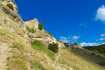 Ruins of the ancient cave city of Chufut Kale