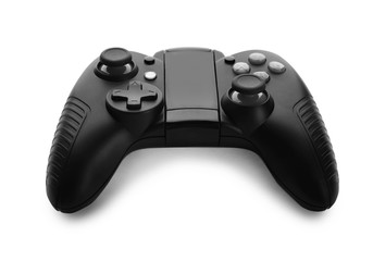 Modern video game controller isolated on white
