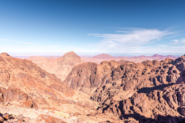 Gold arid desert landscape on Sinai, Egypt