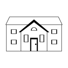 House real estate cartoon isolated black and white