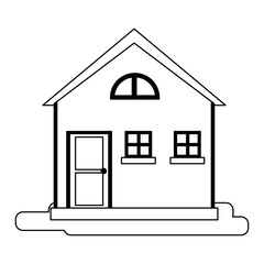 House real estate cartoon isolated black and white