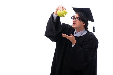 Young handsome man graduating from university