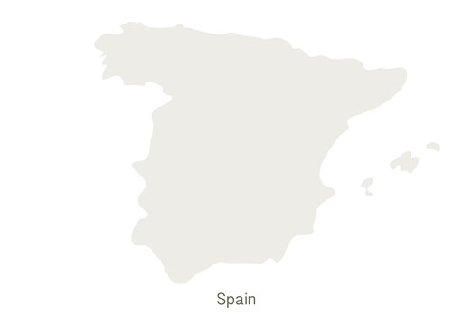 Mockup of Spain map on a white background. Vector illustration template