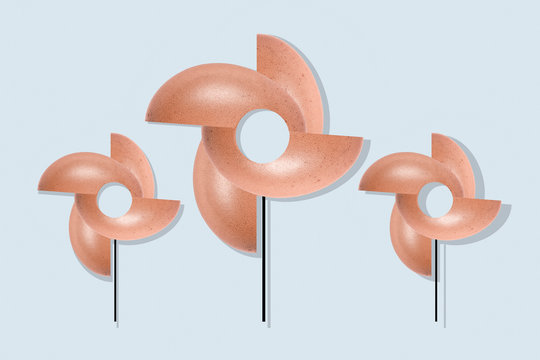 Windmill pinwheel from eggs, conceptual easter card
