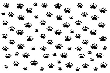 The way Panda prints with five fingers paws. The footprints of animals comic funny. 