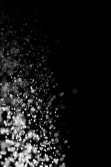 flour on black background