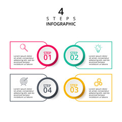 Thin line flat element for infographic. Template for diagram, graph, presentation and chart. Business concept with 4 options, parts, steps or processes.