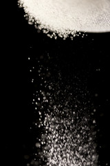 flour on black background