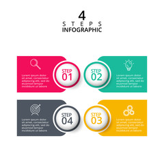 Abstract elements of graph, diagram with 4 steps, options, parts or processes. Template for diagram, graph, presentation and round chart. Business concept