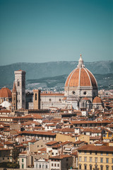 Fototapeta na wymiar Beautiful view on hart of amazing Florence city and the Cathedral, Florence, Italy