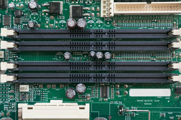 Front View of a Computer Motherboard Chip
