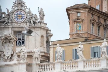 Vatican City, April 26, 2017: Mosaic on the Mater Ecclesiae Monastery inside Vatican City, Saint Peter's Square, Vatican City State, Italy