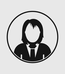 Corporate woman Icon with circle shape. Flat style vector EPS.