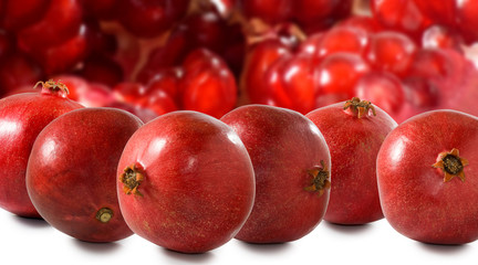 isolated image of pomegranate close up