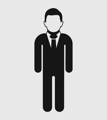 Standing Corporate Man Icon. Flat style vector EPS.