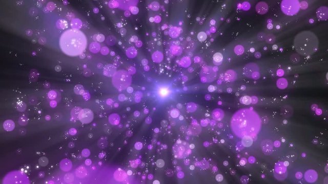 Purple abstract particles glitter flying with light effect. Texture animation 4k footage.