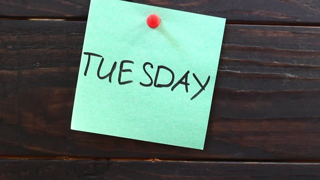 Tuesday word on the sticker