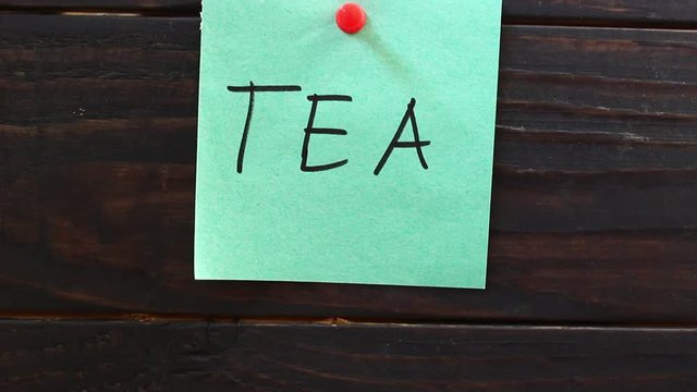 Tea word on the sticker