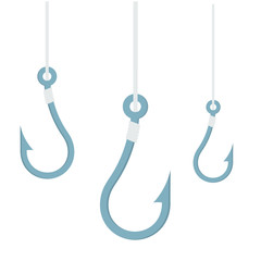 fishing hook flat isolated on white background