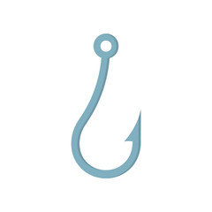 fishing hook flat isolated on white background