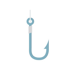fishing hook flat isolated on white background