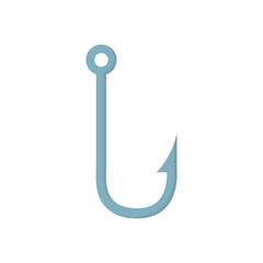 fishing hook flat isolated on white background