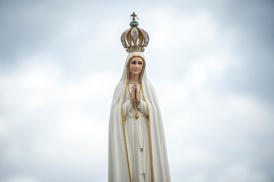 Vatican City, October 08, 2016: Statue of Our Lady of Fátima during a Marian Prayer Vigil in St. Peter's Square at the Vatican.