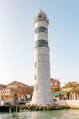 24 OCTOBER 2018, MURANO, VENICE, ITALY: Lighthouse on Murano island