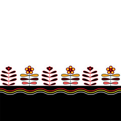 Flower folk naive ornament