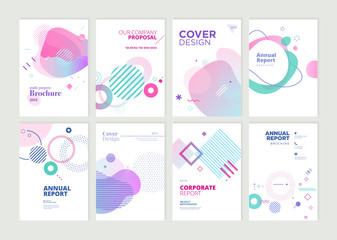 Set of brochure, annual report and cover design templates for beauty, spa, wellness, natural products, cosmetics, fashion, healthcare. Vector illustrations for business presentation, and marketing.