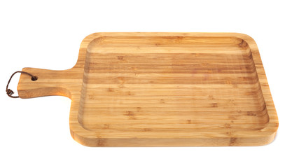 wooden cutting board isolated on white background