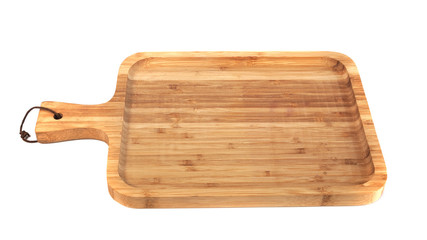 wooden cutting board isolated on white background
