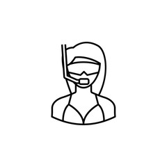 avatar snorkeling outline icon. Signs and symbols can be used for web logo mobile app UI UX