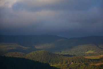 sunset in the mountains