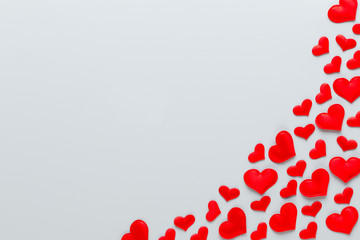 Happy Valentines day background. With small hearts on pastel background.