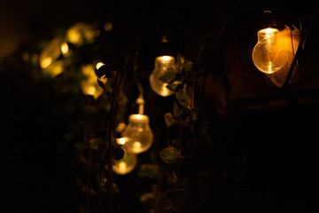 golden christmas tree with bokeh lights