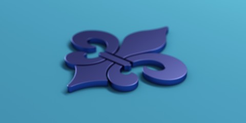 Mardi Gras Fleur-de-Lis Blue. 3D Render Illustration © LogoStockimages