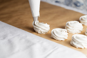 The process of making marshmallow.