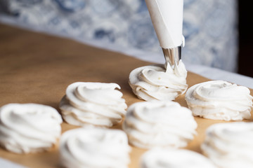 The process of making marshmallow.