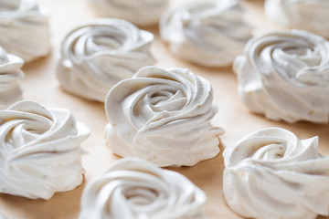 The process of making marshmallow.