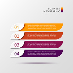 Abstract arrows of graph, diagram with 4 steps, options, parts or processes. Vector business template for presentation. Creative concept for infographic. Business concept