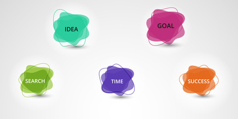 Set of modern abstract vector banners. Flat geometric shapes of different colors. Template ready for use in web or print design.