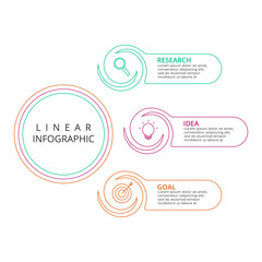 Thin line flat element for infographic. Template for diagram, graph, presentation and chart. Business concept with 3 options, parts, steps or processes. Data visualization