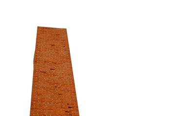 A large pile of red brick on white isolated background 