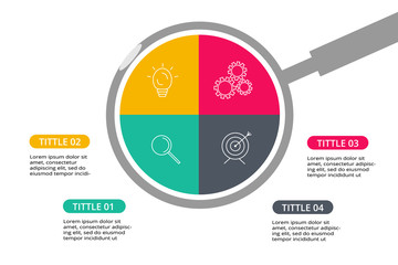Circle for infographic. Template for diagram, graph, presentation and round chart. Business concept with 4 options, parts, steps or processes.