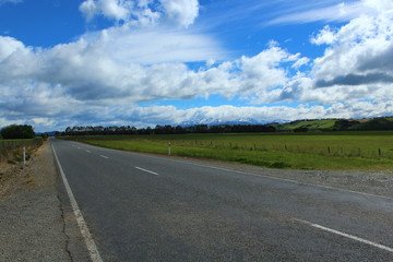 Empty road with severe sky