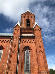 Fototapeta na wymiar old catholic church in Ivenets, Belarus