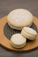 Delicious Alfajores filled with sweet milk.