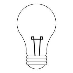 bulb light symbol isolated black and white