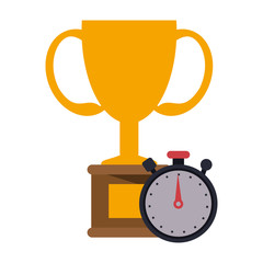 trophy cup and timer symbol